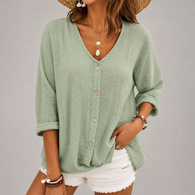 Valentina | Relaxed V-Neck Blouse