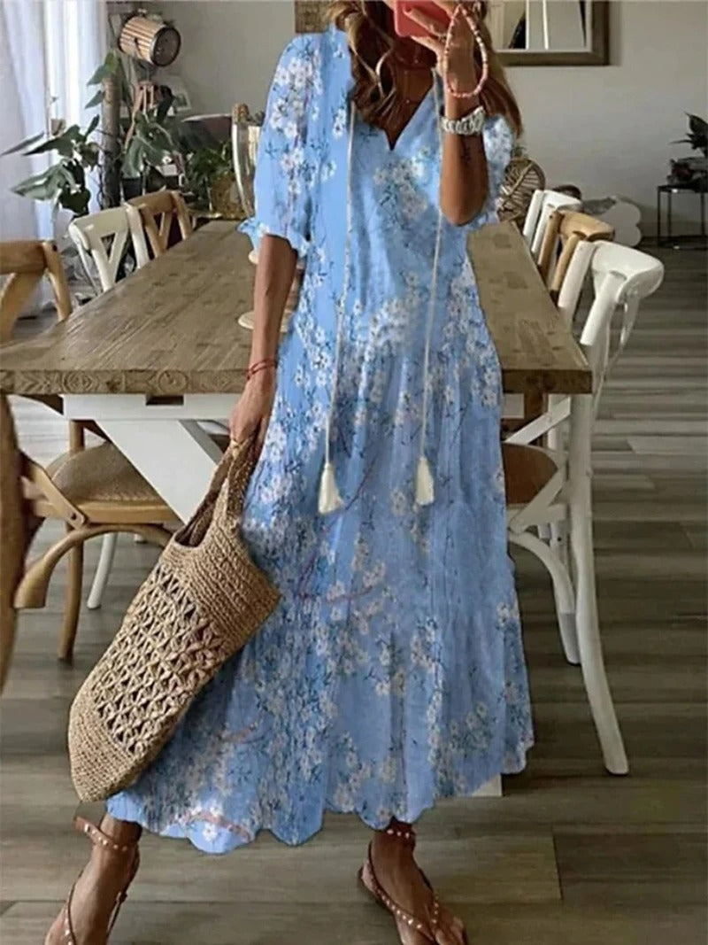 Ava | Boho Floral Maxi Dress