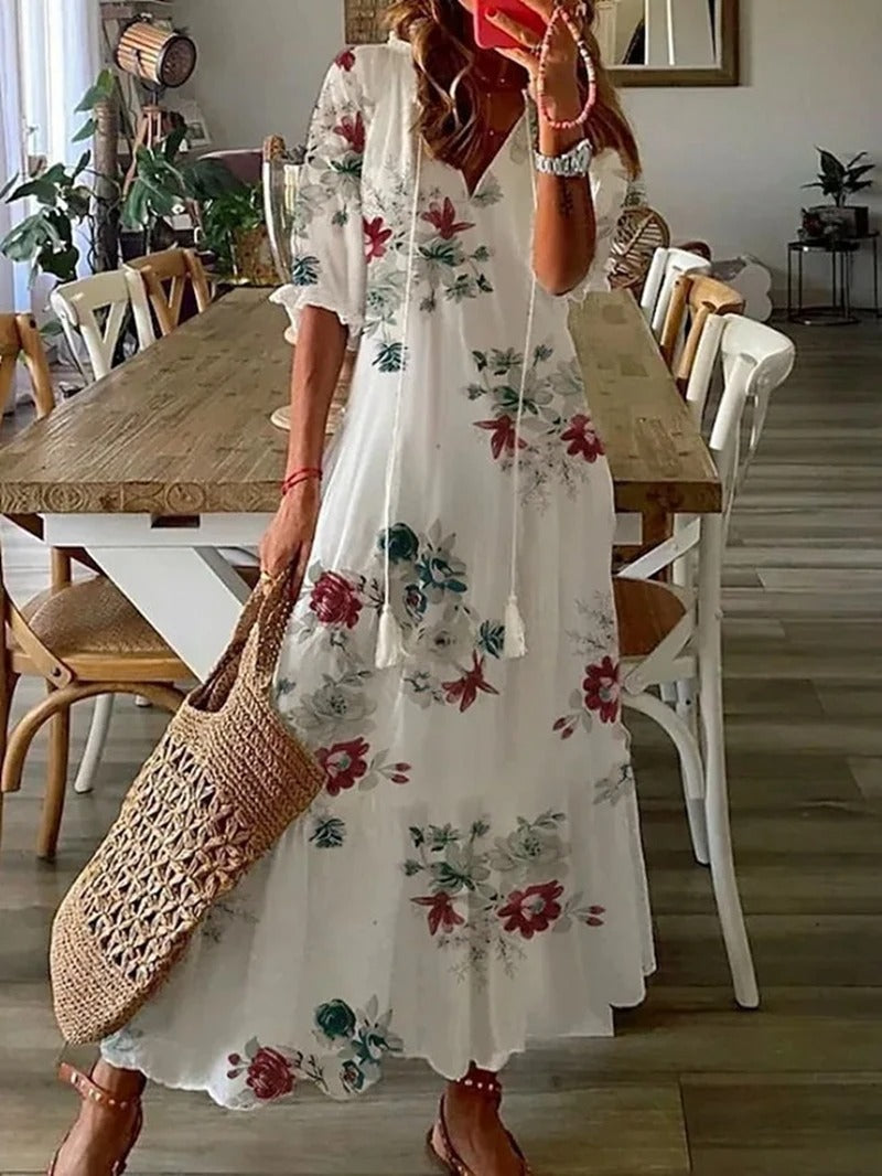 Ava | Boho Floral Maxi Dress