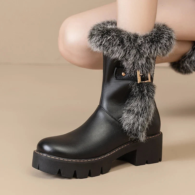 Vesalia | Buckled Block-Heel Boots