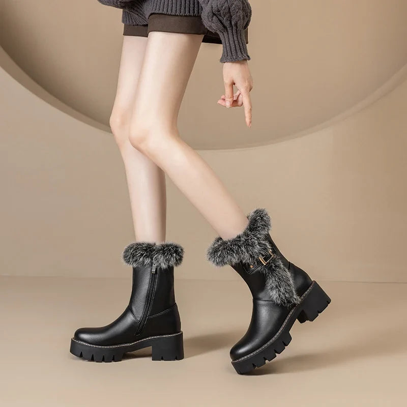 Vesalia | Buckled Block-Heel Boots