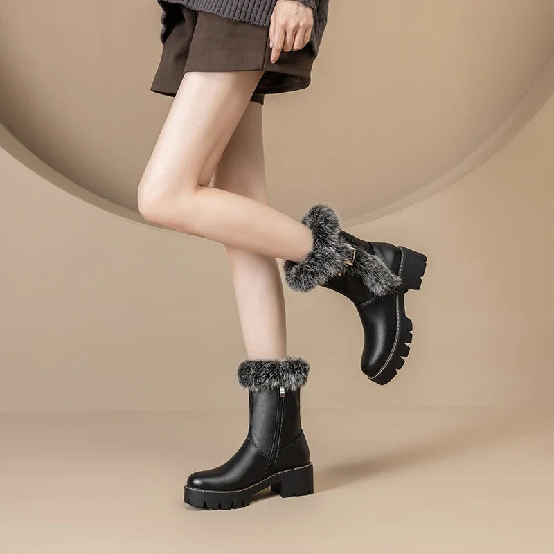 Vesalia | Buckled Block-Heel Boots