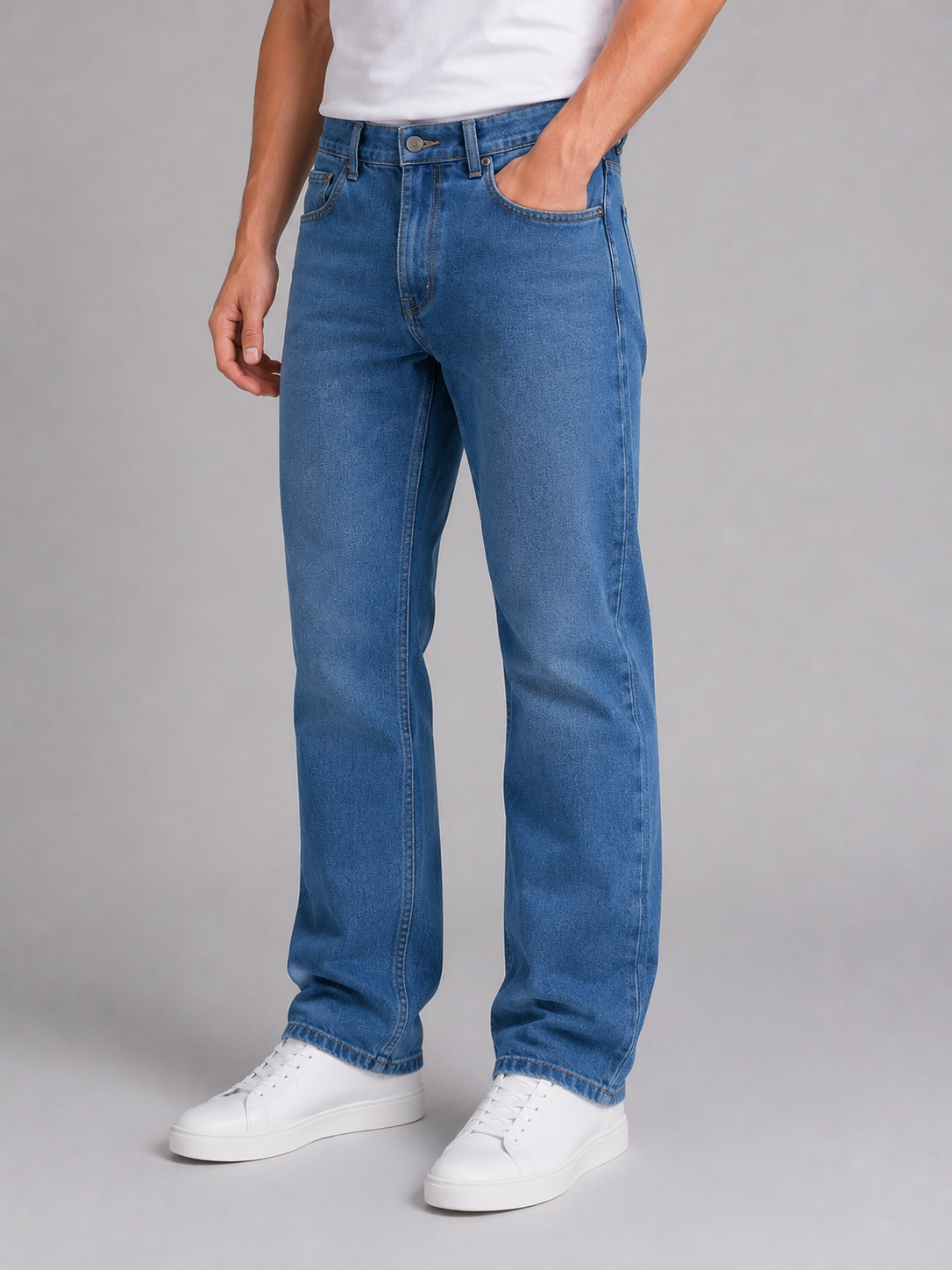 Victor straight leg jeans regular fit denim - front view