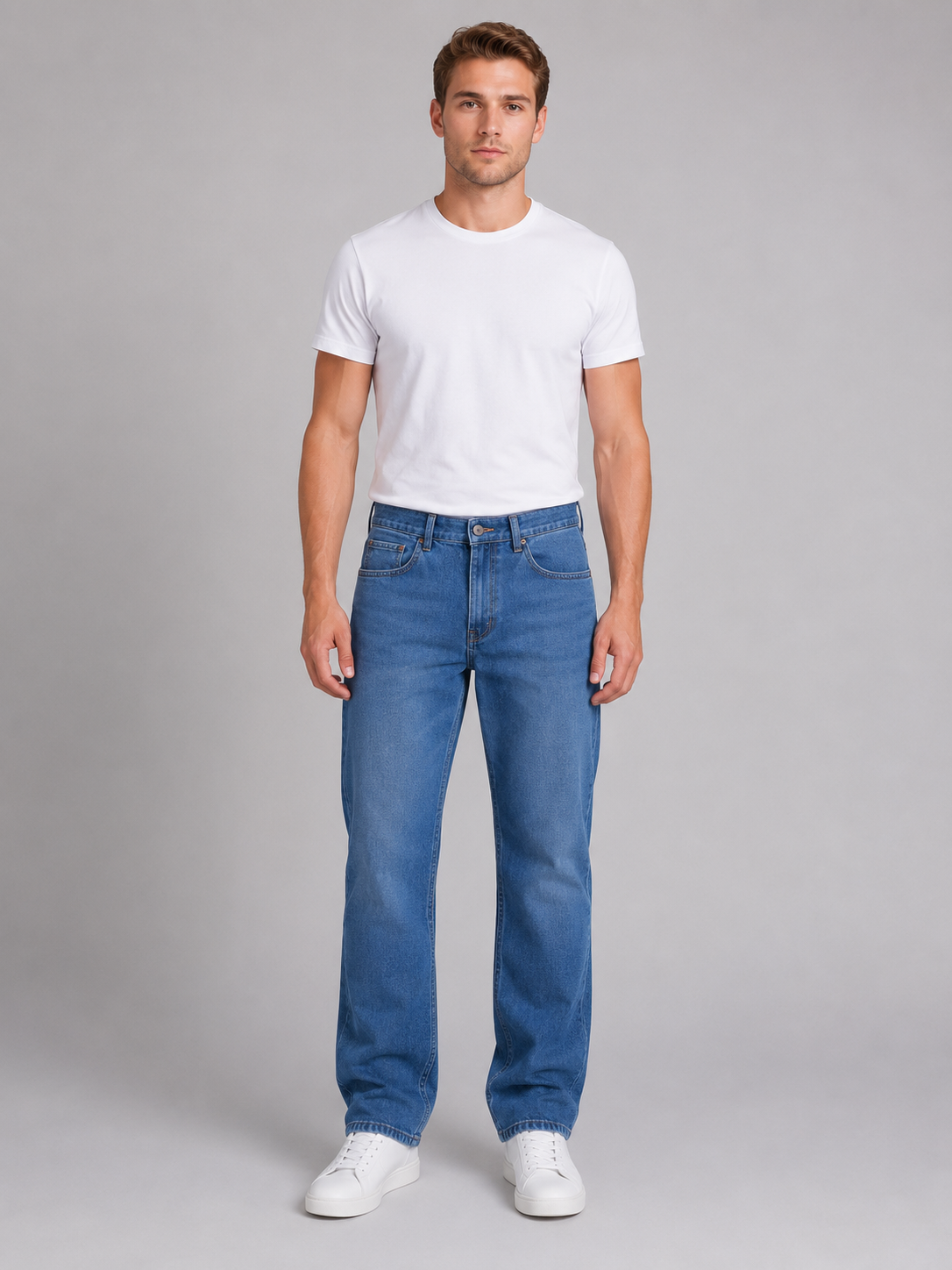 Victor straight leg jeans regular fit denim - side view