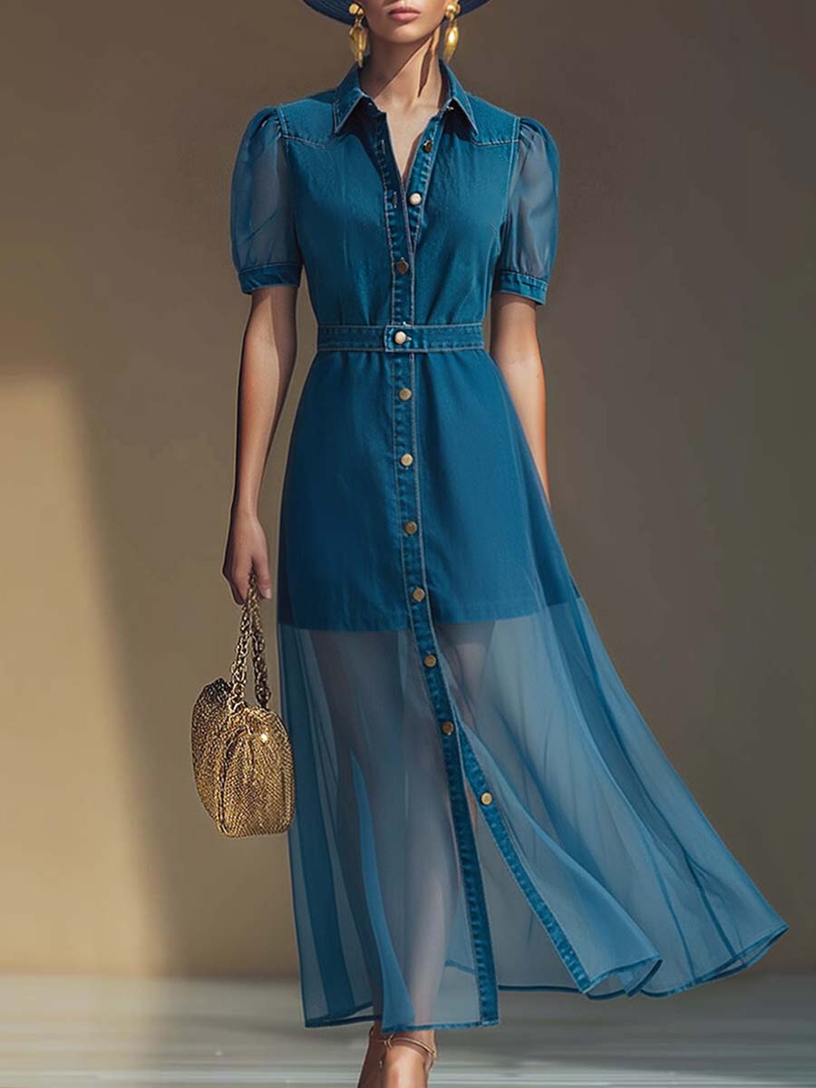 Viola | Button Front V-Neck Maxi Dress