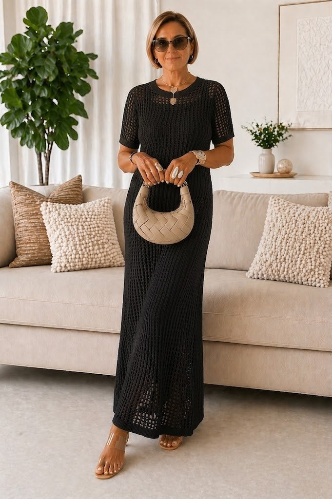 Violetta | Crochet Knit Maxi Dress
