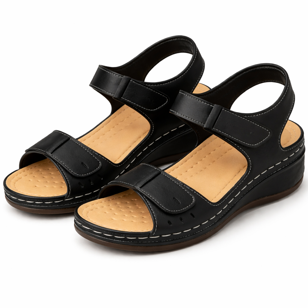 Virginia orthopedic walking sandals wedge heel - detail view