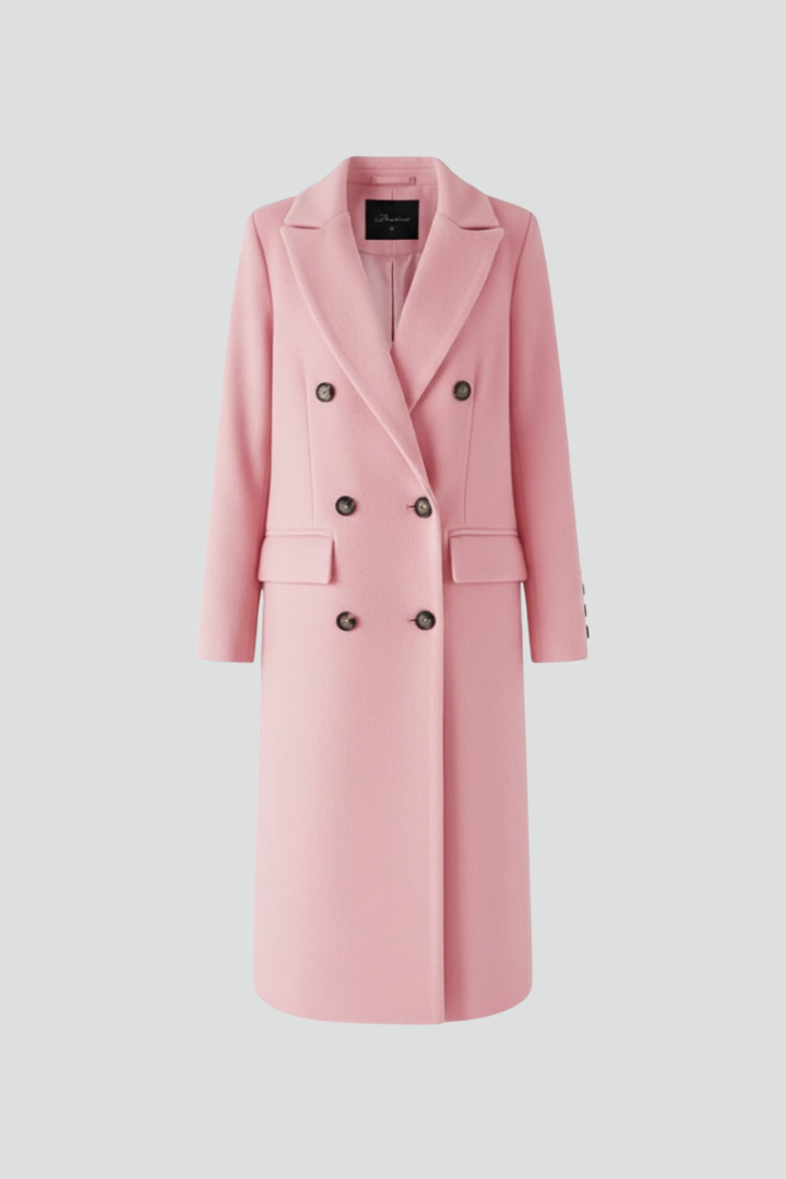 Vittoria coat with lapel collar - front view