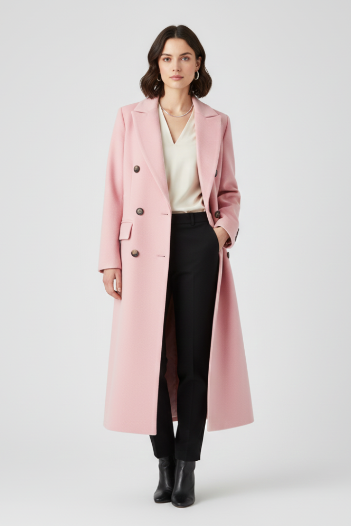 Vittoria coat with lapel collar - side view