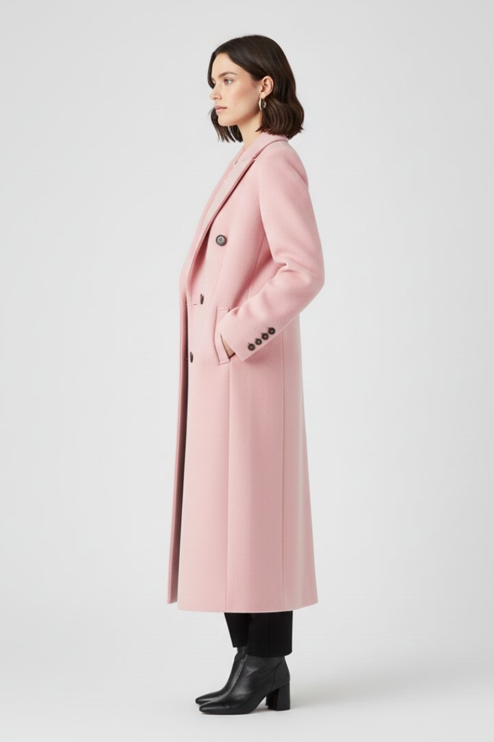 Vittoria coat with lapel collar - full look