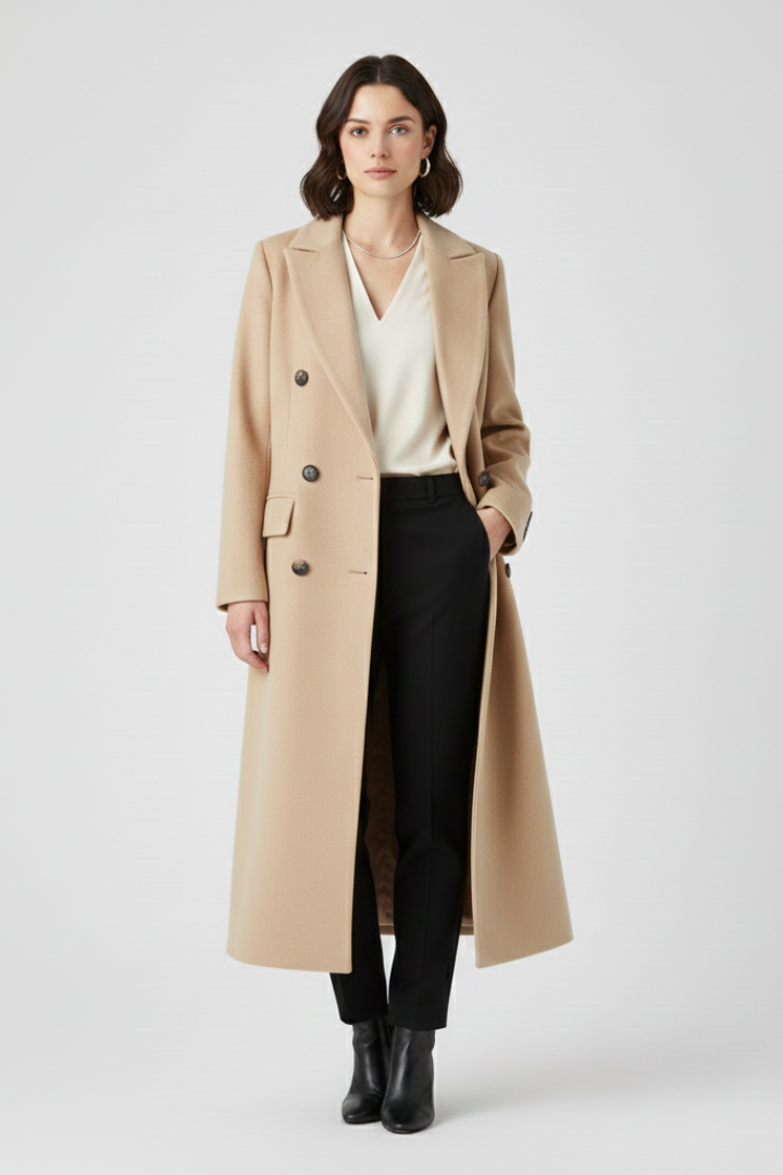 Vittoria coat with lapel collar - close up