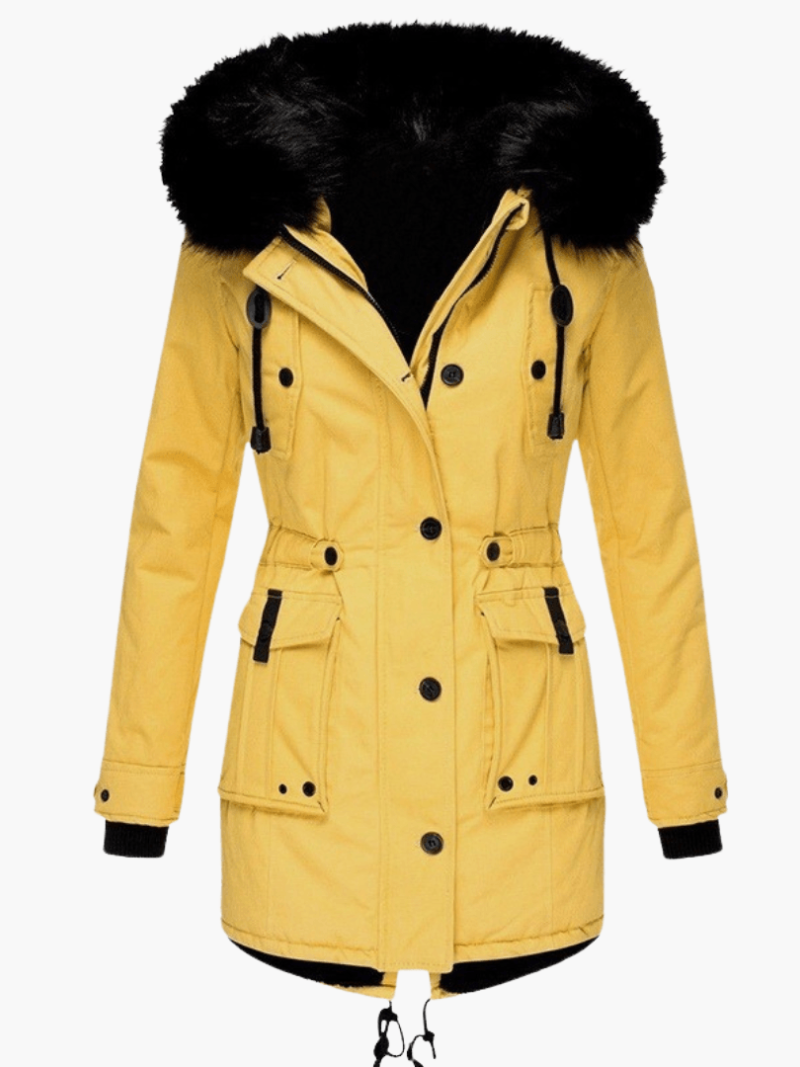Vivian hooded parka front pockets - color options