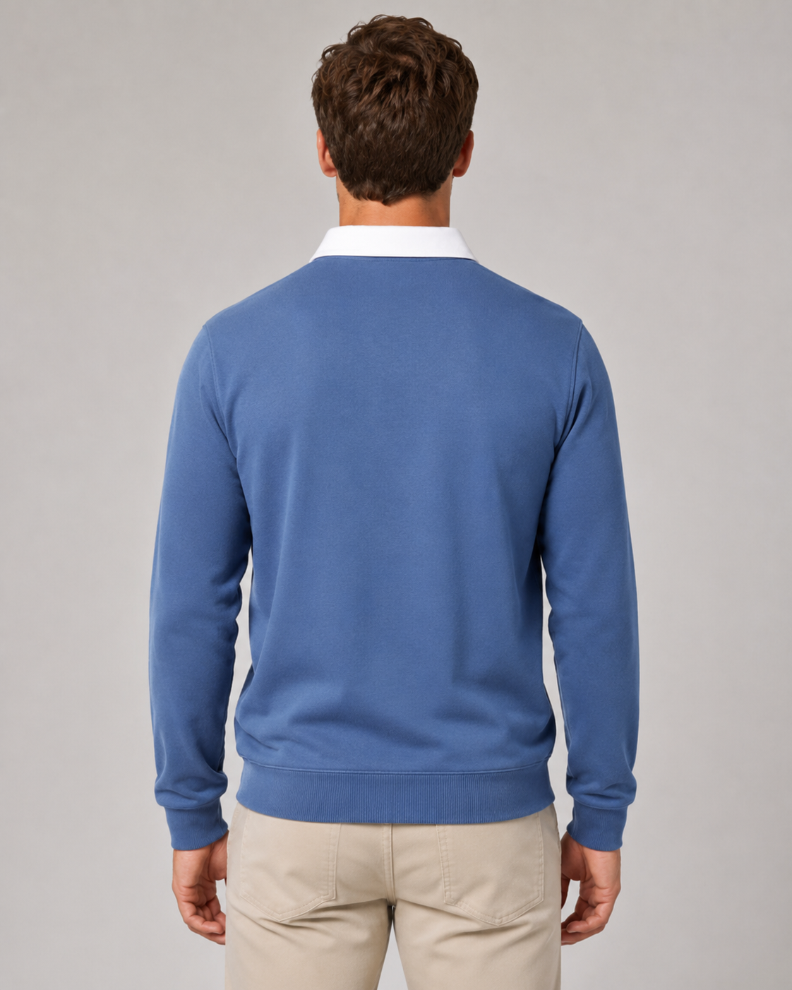 Wayne knitted polo sweater contrast collar - front view 2
