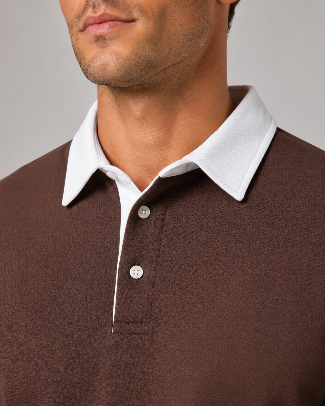 Wayne knitted polo sweater contrast collar - collar detail