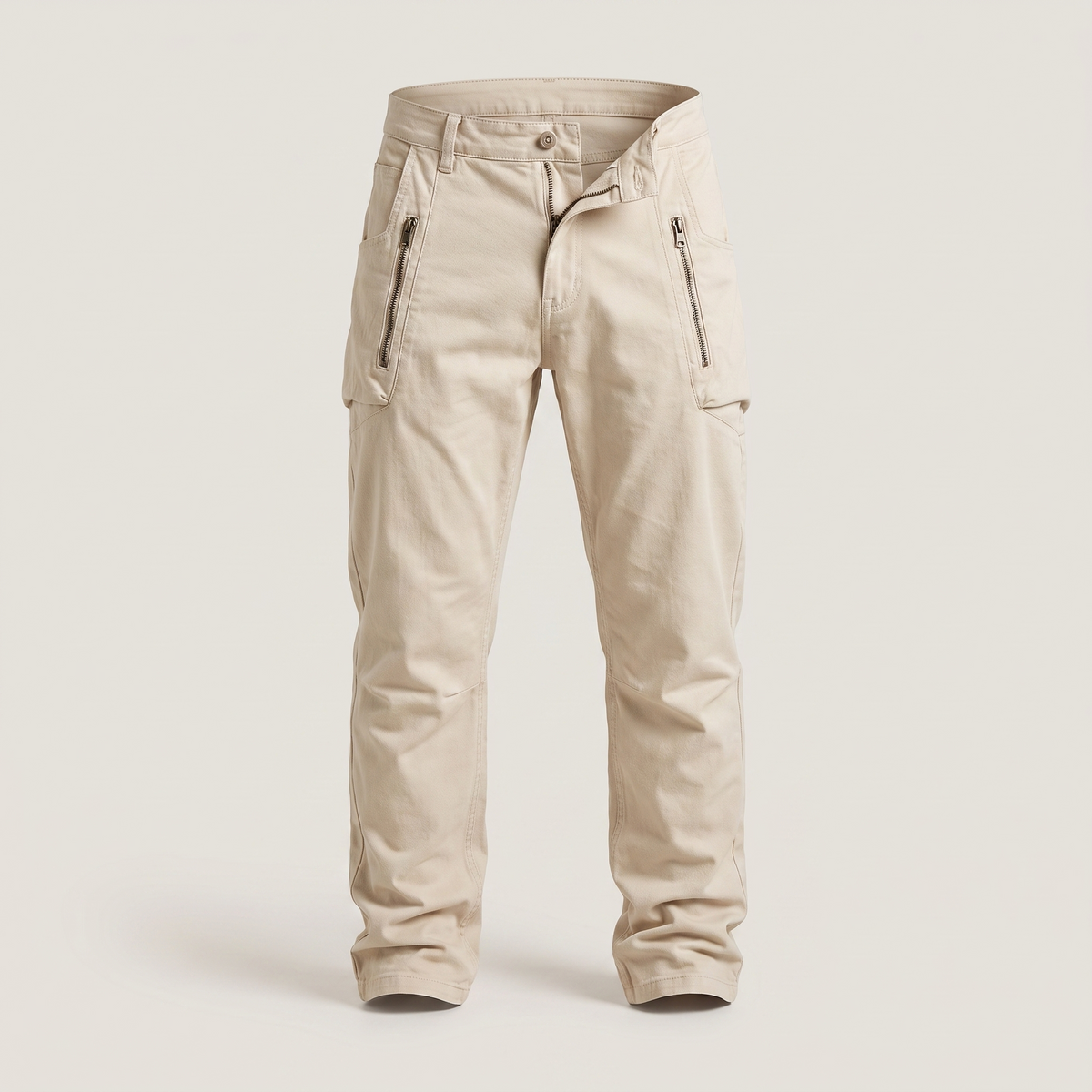 Harcourt slim-fit zip pocket cargo pants, apricot