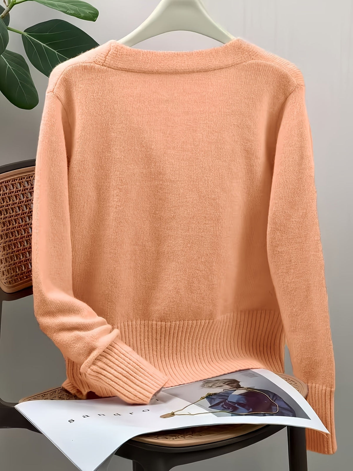 Wilhelmina | Heart-Button V-Neck Cardigan