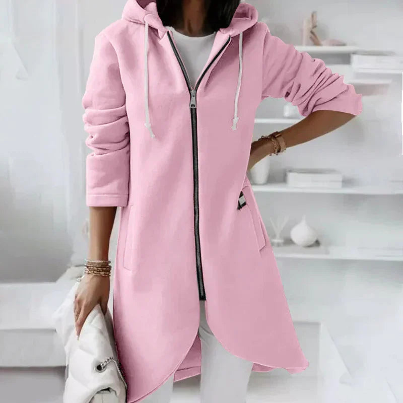Wilhelmine | Long Zip-Up Hooded Jacket
