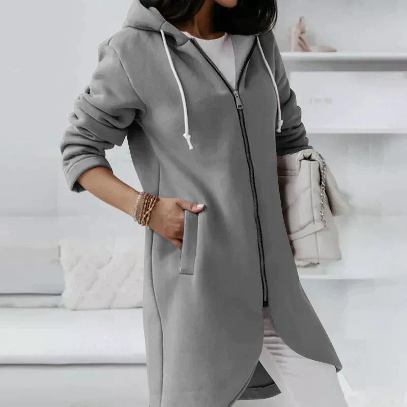 Wilhelmine | Long Zip-Up Hooded Jacket