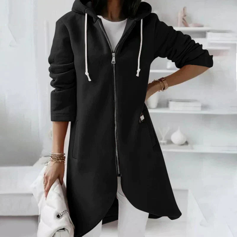Wilhelmine | Long Zip-Up Hooded Jacket