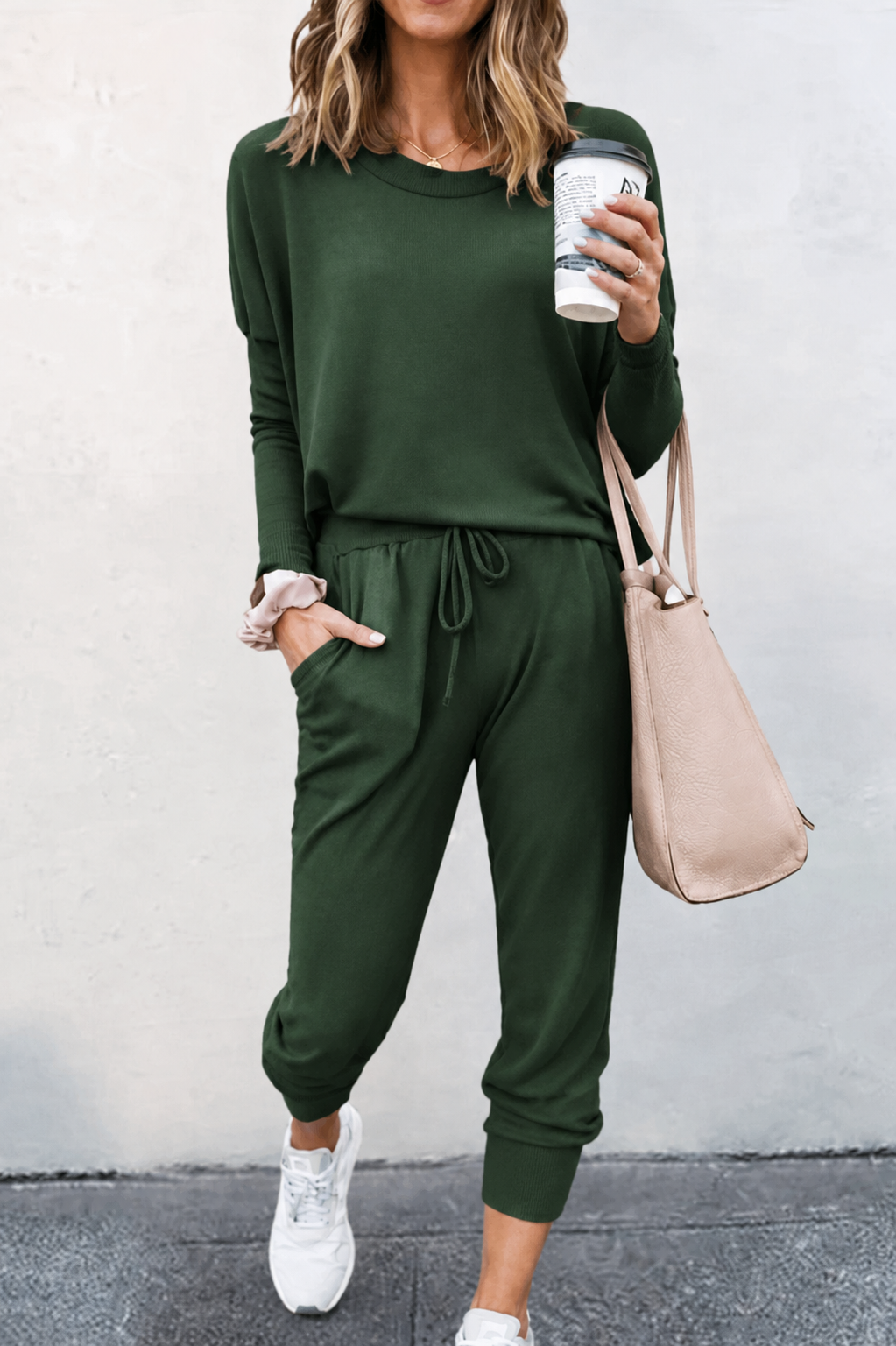 Willa two piece jogger lounge set - top detail