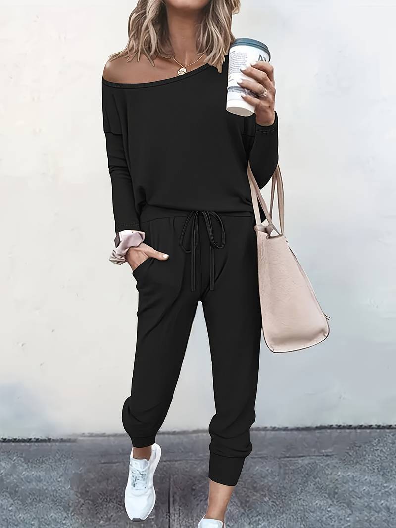 Willa two piece jogger lounge set - jogger detail