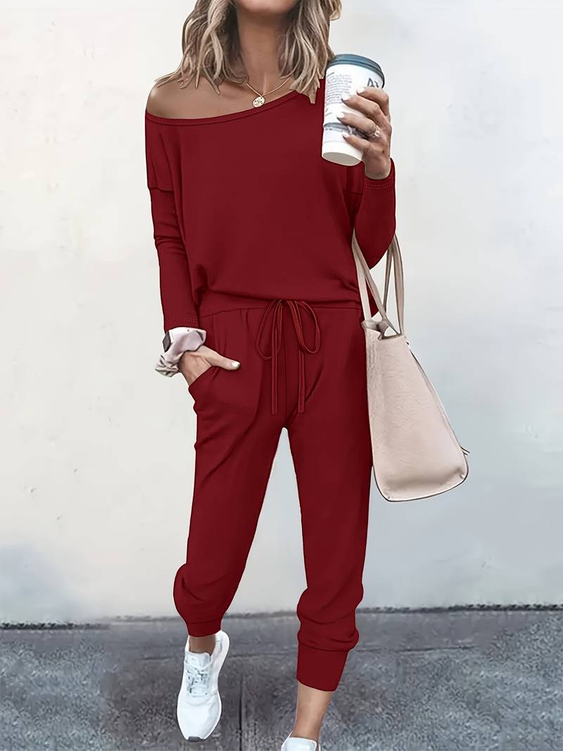 Willa two piece jogger lounge set - color options