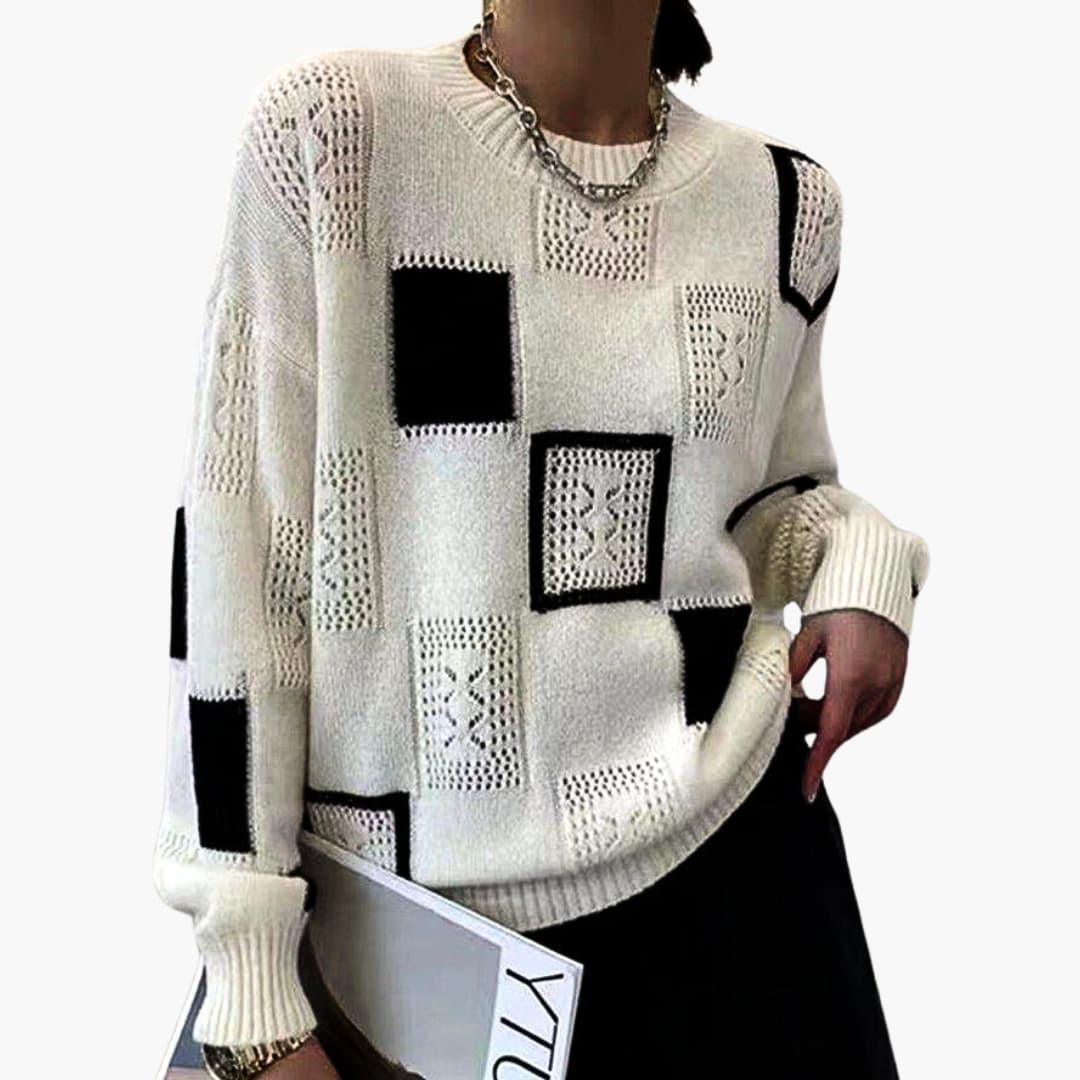 Winnie patchwork pullover sweater - front view