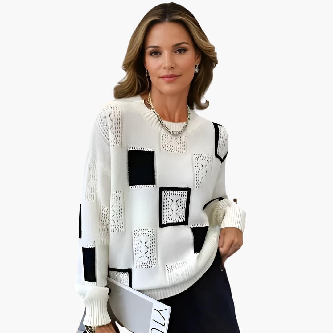 Winnie patchwork pullover sweater - side view