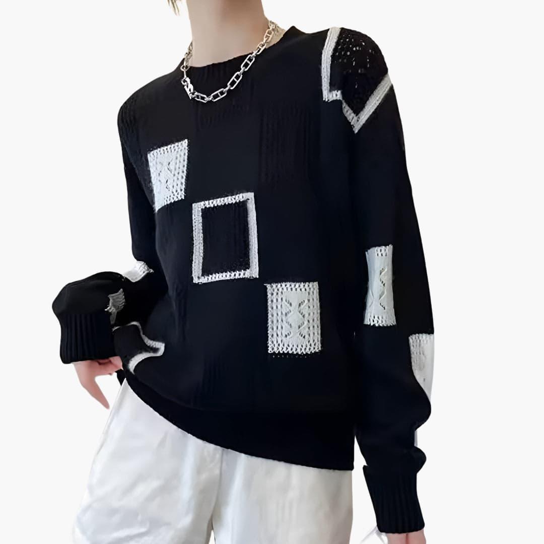 Winnie patchwork pullover sweater - pattern detail