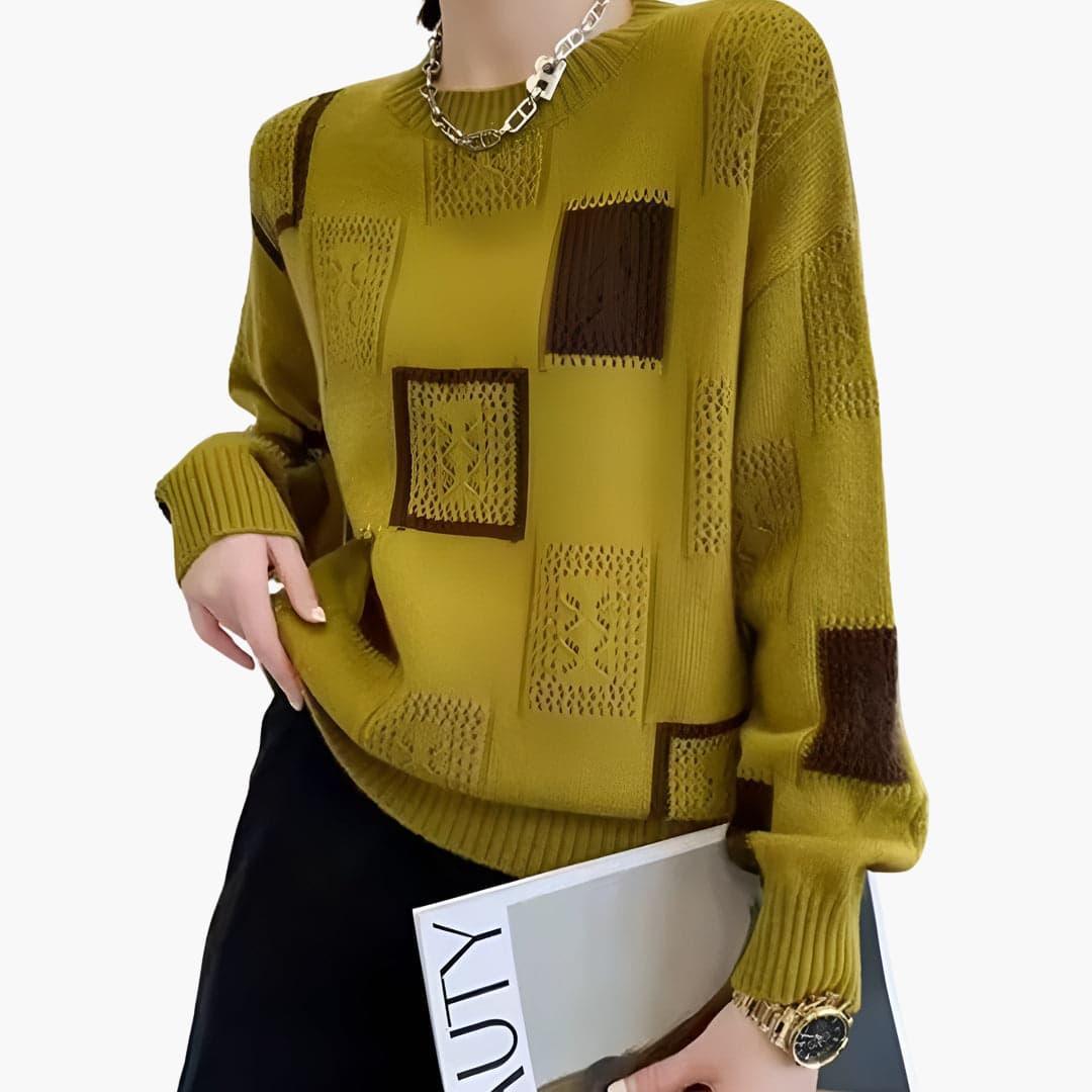 Winnie patchwork pullover sweater - color options