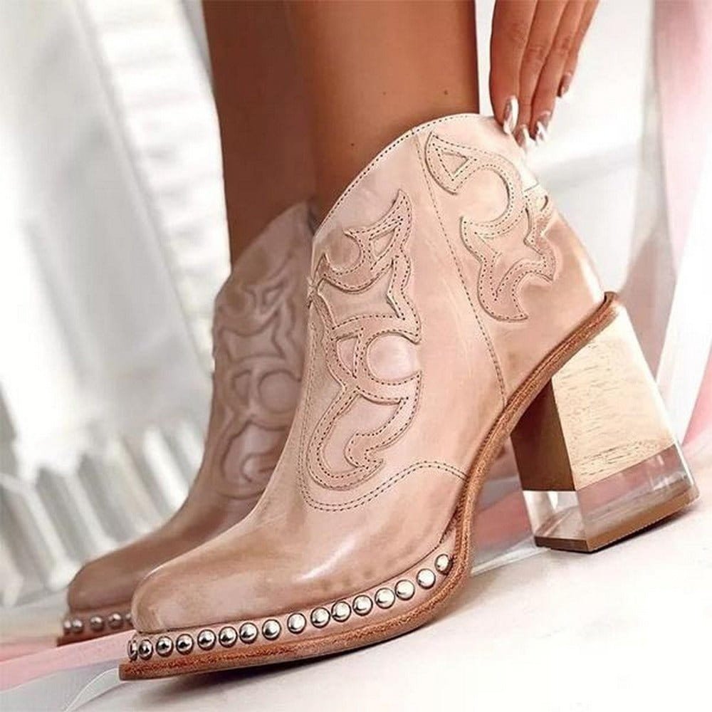 Winterbourne | Stylish Faux Leather Western Ankle Boots