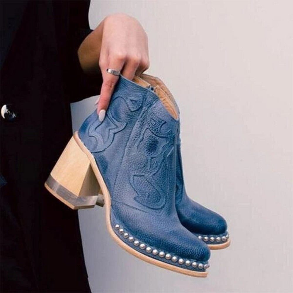 Winterbourne | Stylish Faux Leather Western Ankle Boots