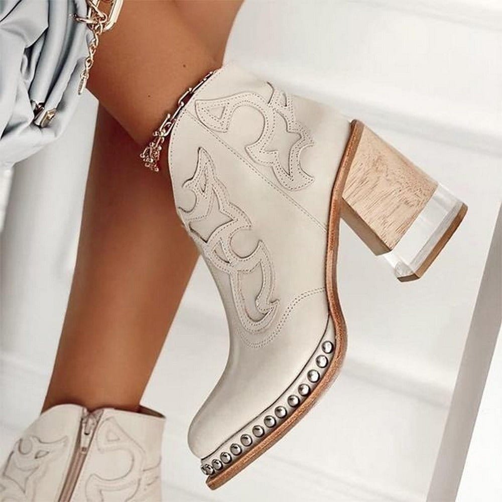 Winterbourne | Stylish Faux Leather Western Ankle Boots