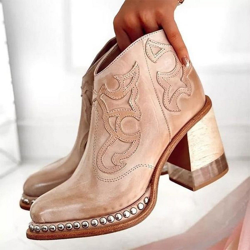Winterbourne | Stylish Faux Leather Western Ankle Boots