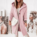 Wynne long hooded button cardigan, pink