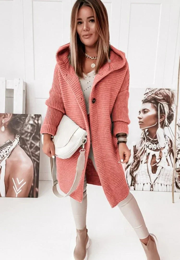 Wynne long hooded button cardigan, view 6