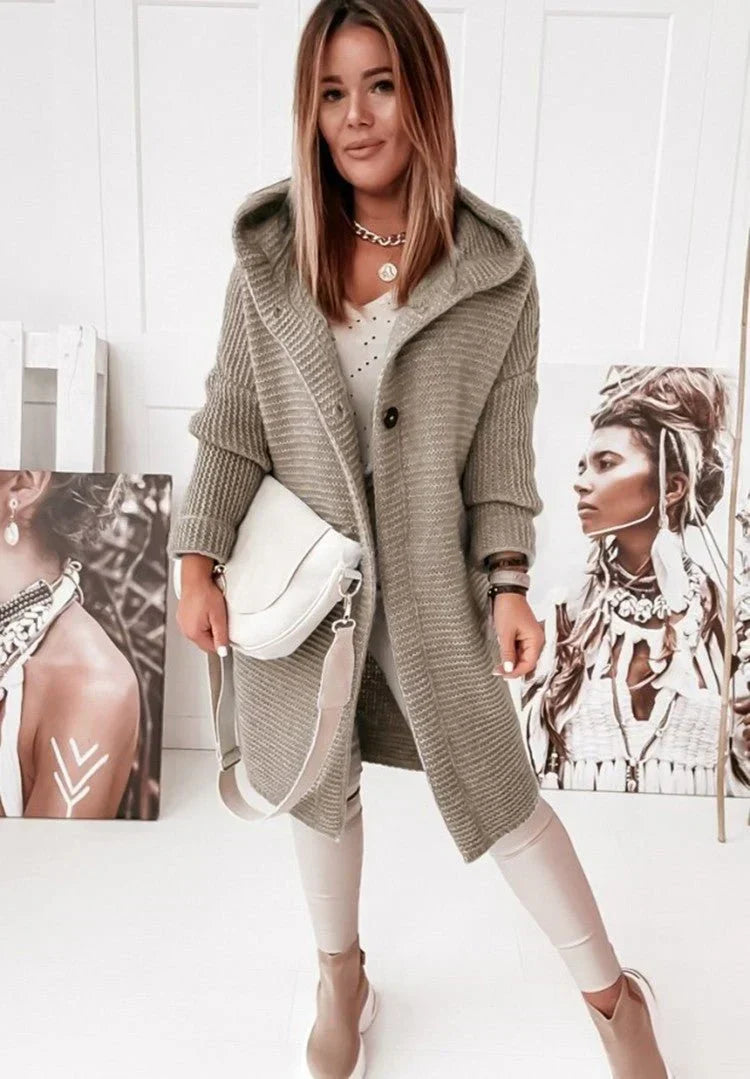 Wynne long hooded button cardigan, view 7