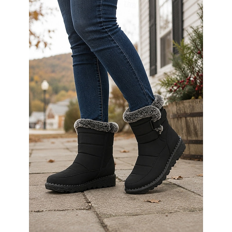 Wynonna | Cozy Fur-Trimmed Winter Snow Boots