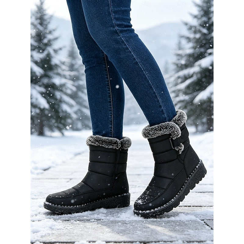 Wynonna | Cozy Fur-Trimmed Winter Snow Boots