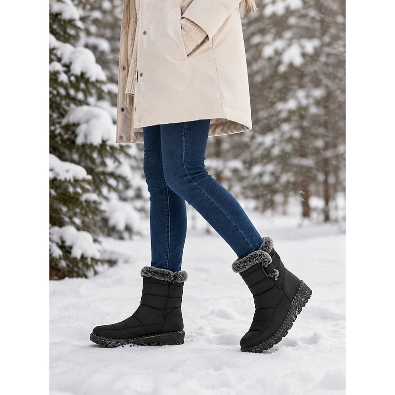 Wynonna | Cozy Fur-Trimmed Winter Snow Boots