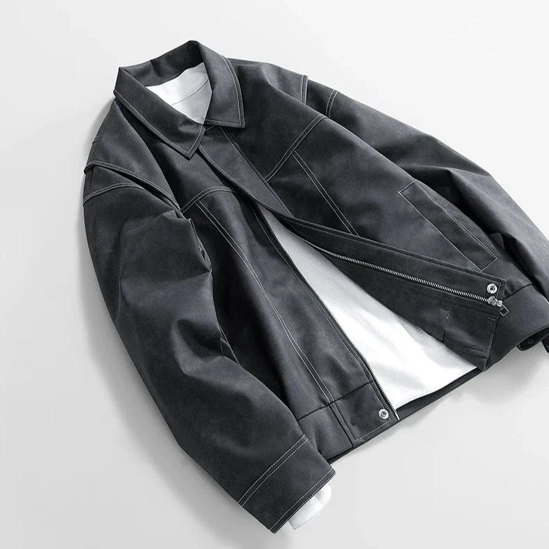 Wystan | Layered Vegan Leather Jacket