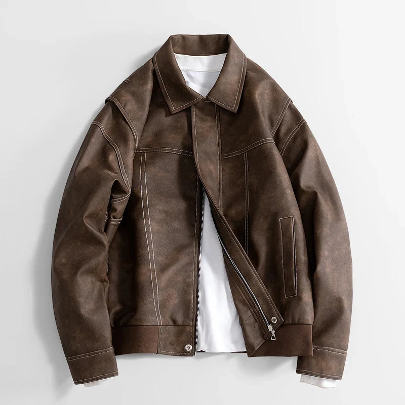 Wystan | Layered Vegan Leather Jacket