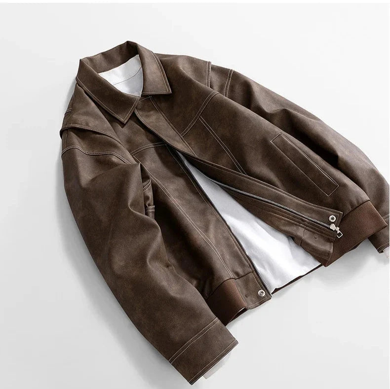 Wystan | Layered Vegan Leather Jacket