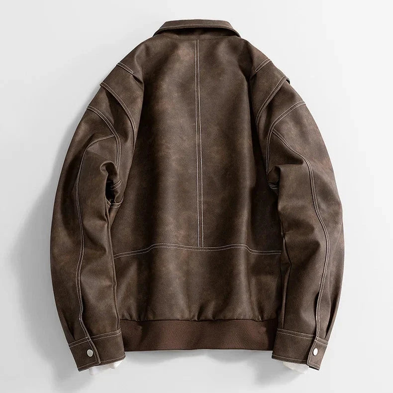 Wystan | Layered Vegan Leather Jacket