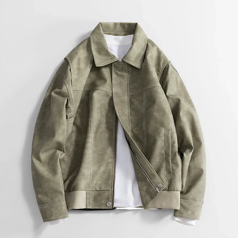 Wystan | Layered Vegan Leather Jacket