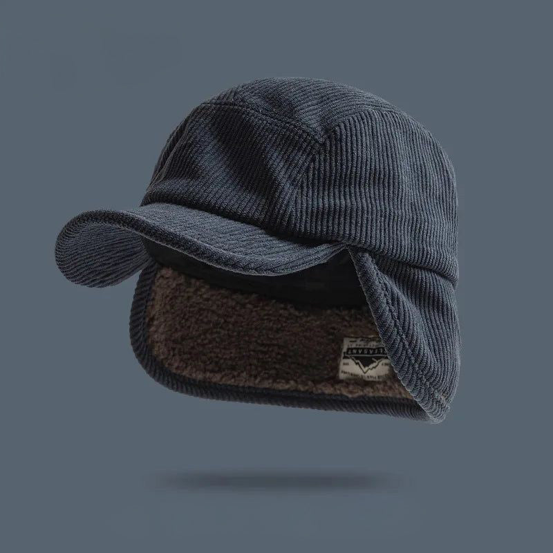 Wystanley | Fleece-Lined Corduroy Earflap Hat