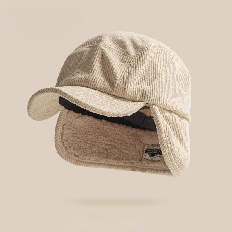 Wystanley | Fleece-Lined Corduroy Earflap Hat