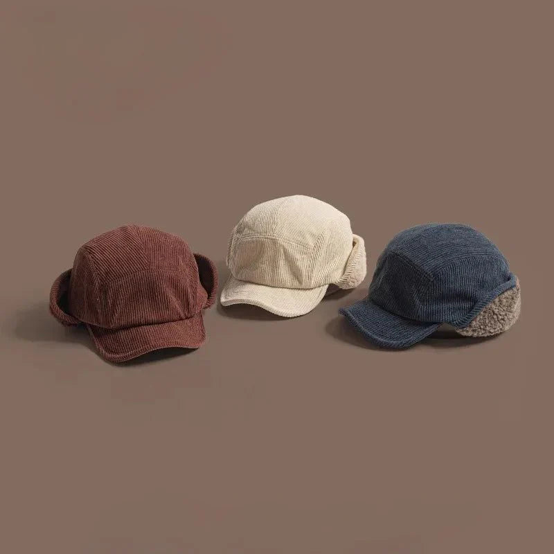 Wystanley | Fleece-Lined Corduroy Earflap Hat