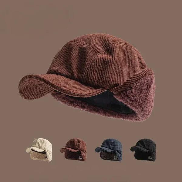 Wystanley | Fleece-Lined Corduroy Earflap Hat