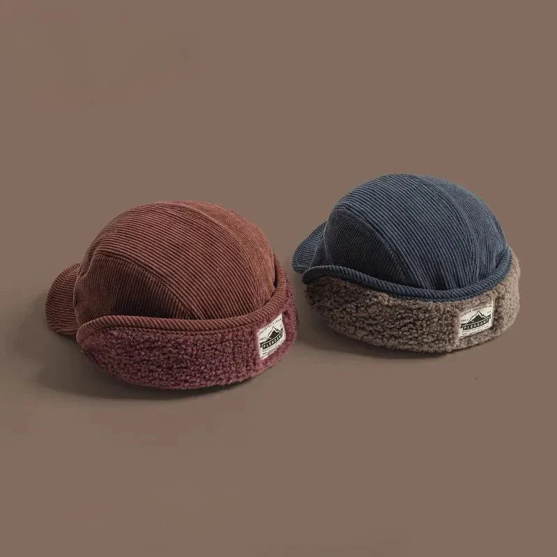Wystanley | Fleece-Lined Corduroy Earflap Hat